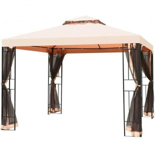 Starwood Rack Canopies & Gazebos 10 x 10 ft 2 Tier Vented Metal Gazebo Canopy with Mosquito Netting